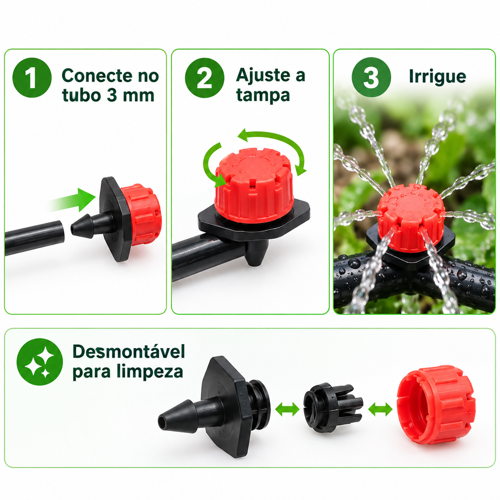 Bicos Gotejador Regulável Para Sistemas De Irrigação 120unid