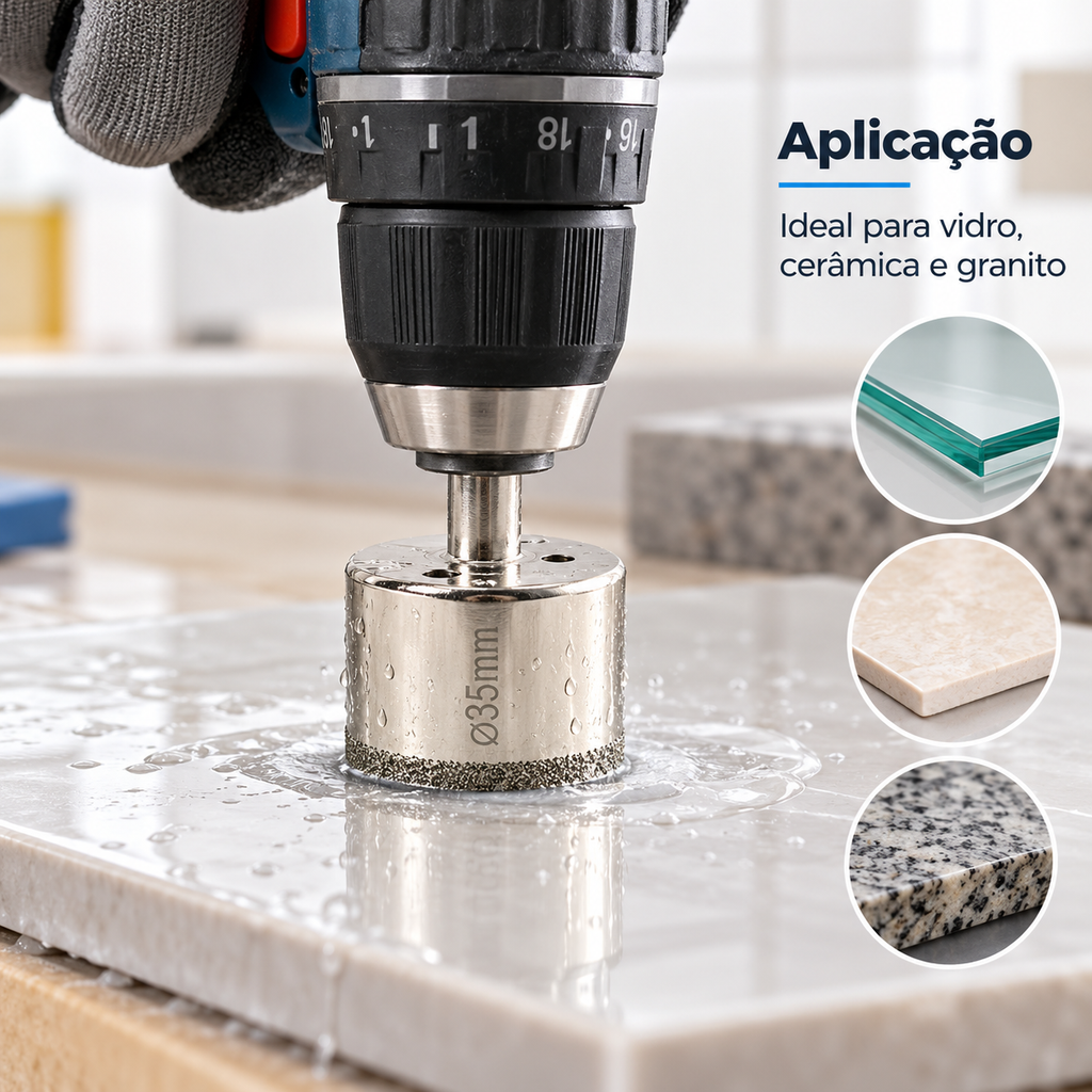 Ogo 16 Brocas Diamantadas Serra Copo Vidro Granito Ceramica
