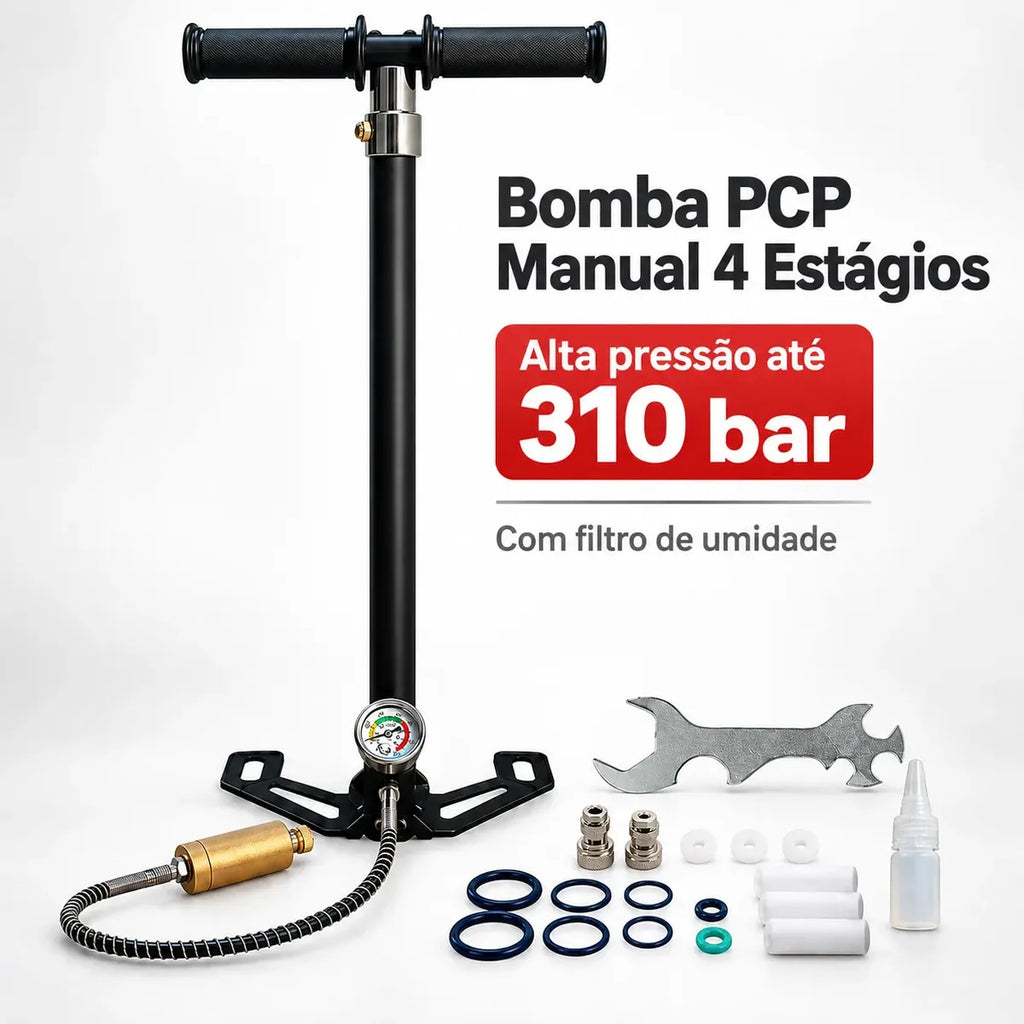 Bomba Manual Pcp 4 Estágios Alta Pressão 6000psi Portátil