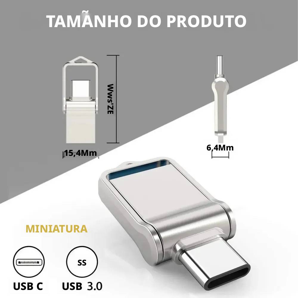 Unidade Flash Usb 2 Tb 3.0 2 Em 1 De Alta Velocidade