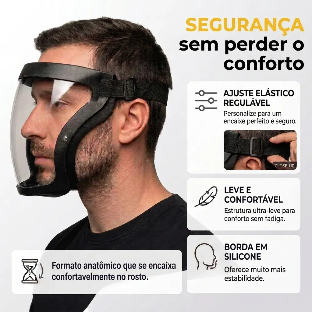 Mascara Para Proteçao Facial Visor Transparente
