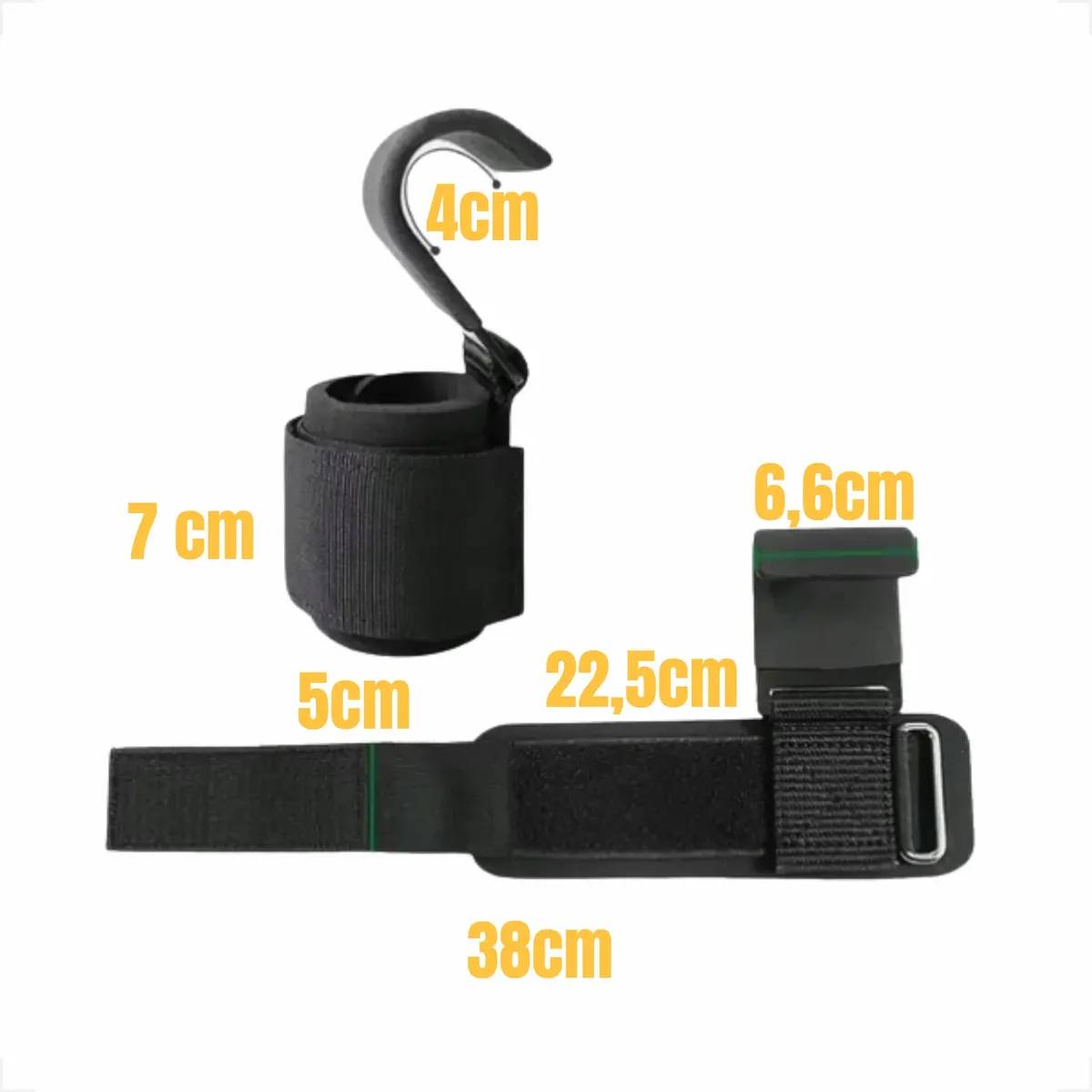 Strap Luva Gancho Treino Musculação Academia Crossfit Preto