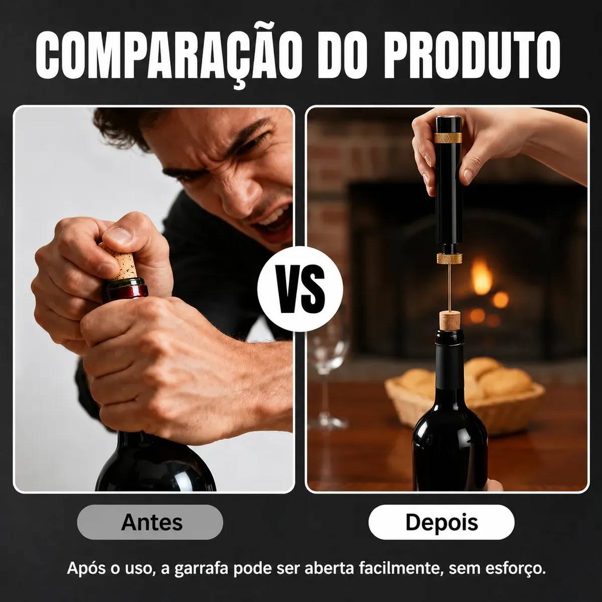 Saca Rolha Abridor Vinho Pneumático Bomba Ar Pressão Agulha