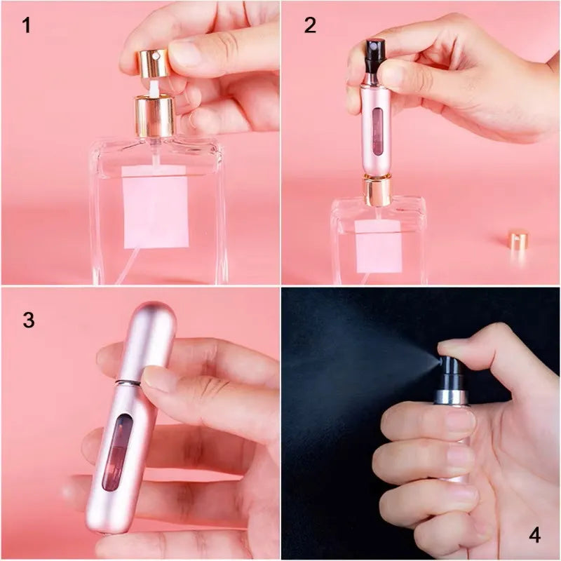 Kit 6 Mini Frasco Porta Perfume Refil Spray Portátil 5ml