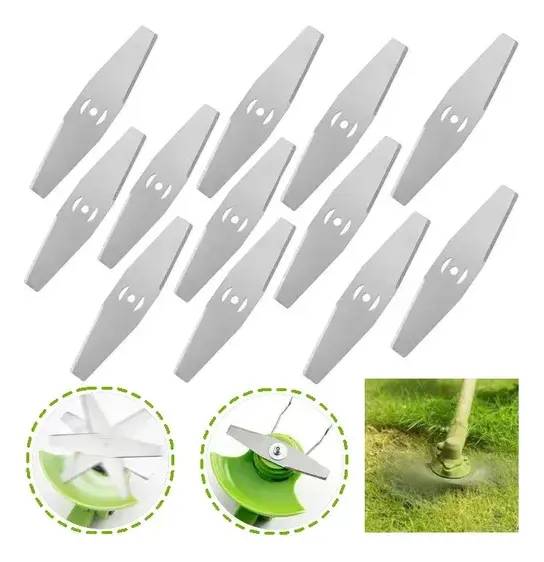 20x Lâminas Faca Metal Rocadeira Cortador De Gramas Bateria