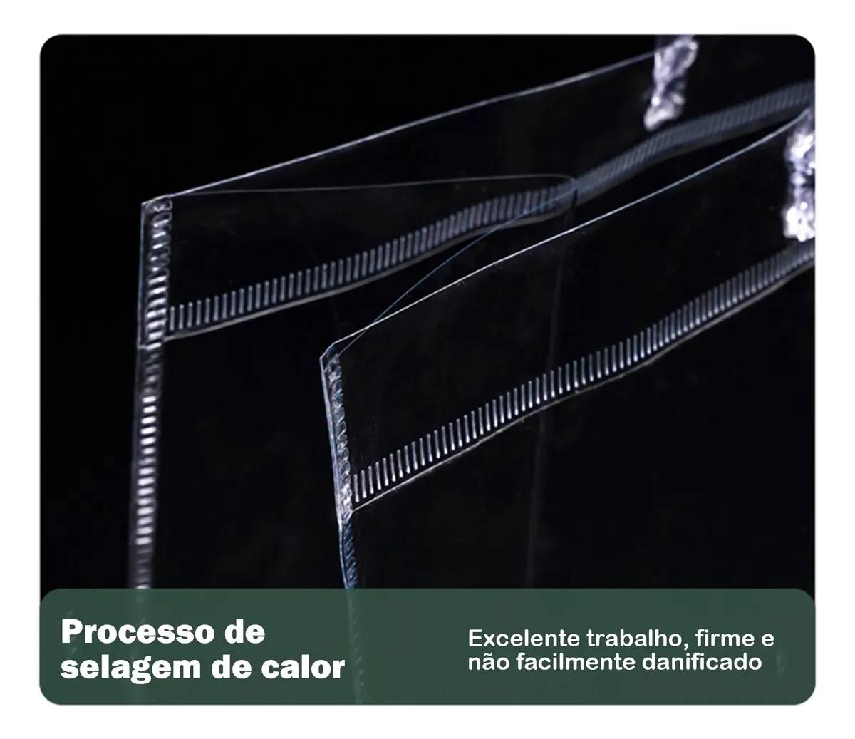 50 Sacolinhas Pvc Transparente Sacola Presente 16x15x7cm