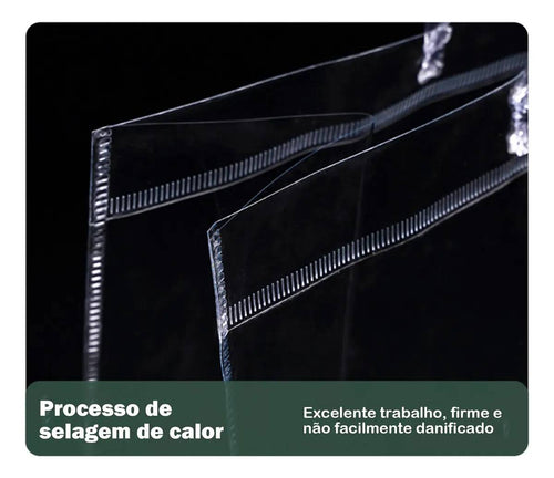 50 Sacolinhas Pvc Transparente Sacola Presente 16x15x7cm