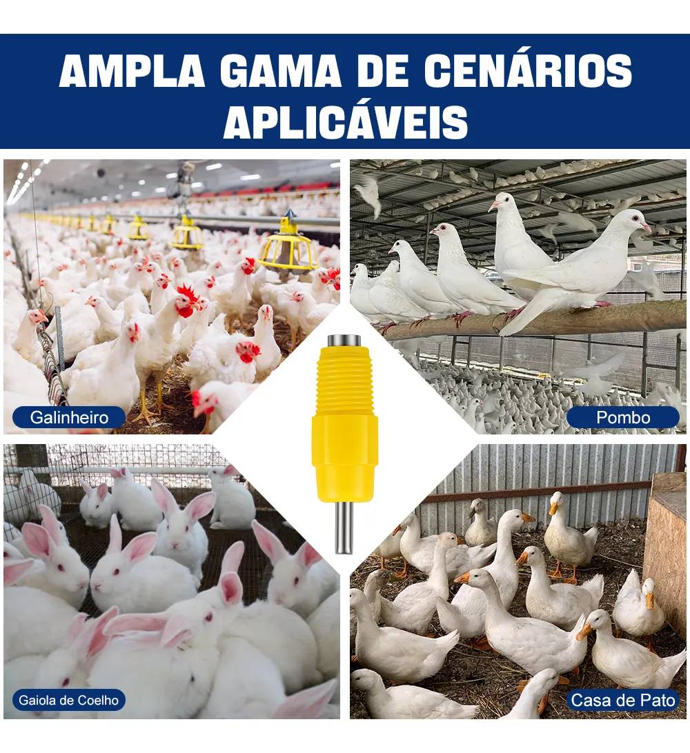 Kit 30 Bebedouro Automatico Aves Galinha Niple Amarelo