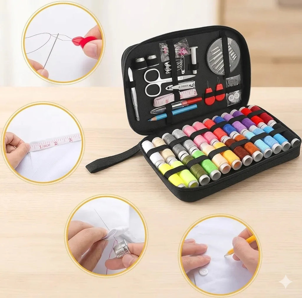 Kit De Costura Completo Com 96 Pcs Para Reparo E Estojo