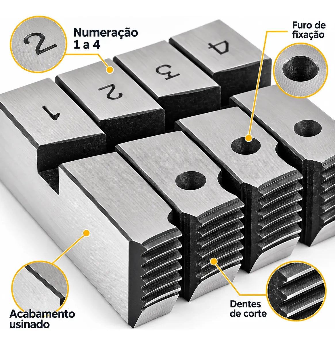 Jogo Cossinetes Rosqueadeira 212 A 4 Com 4 Unidades