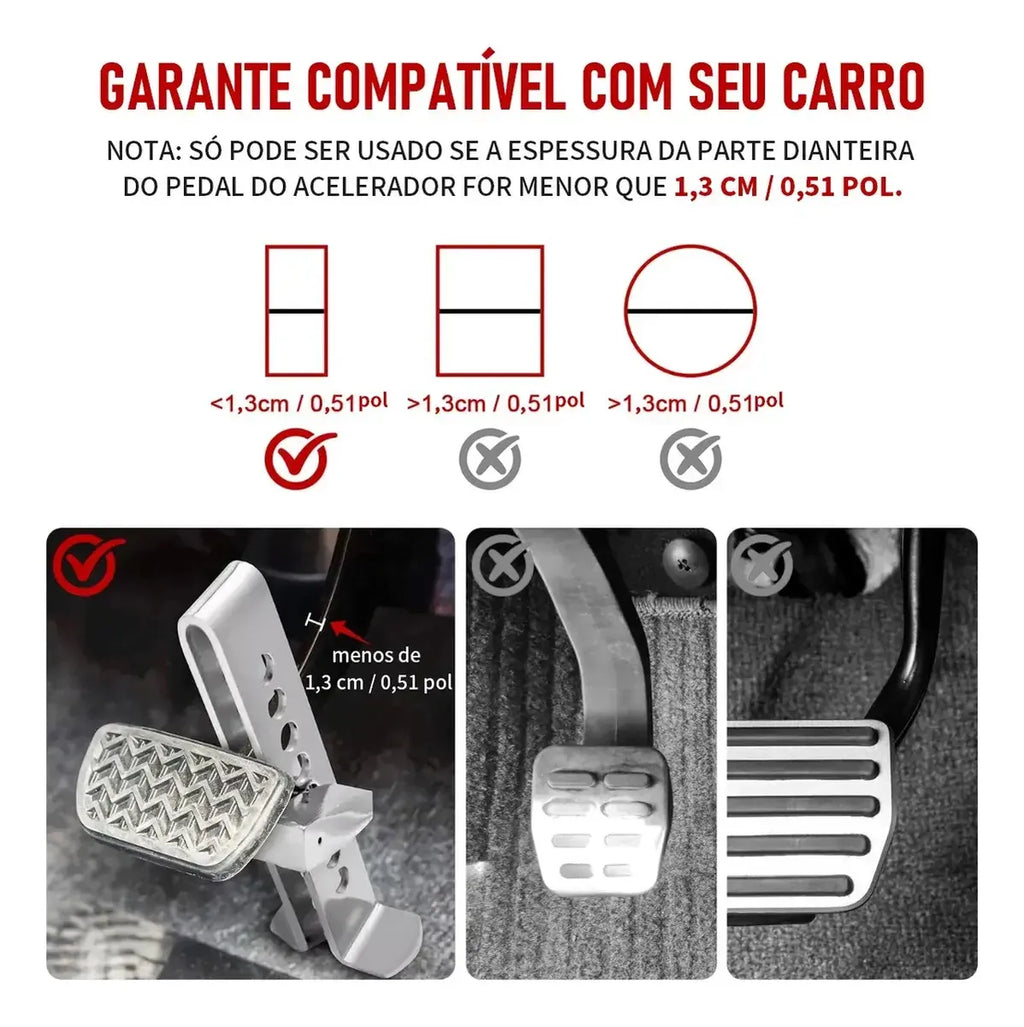 Trava Anti Furto Segurança Freio Embreagem Veículo Aço Pedal