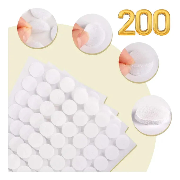Fecho De Contato Bolinhas Autocolante 1,5cm 200pares Premium