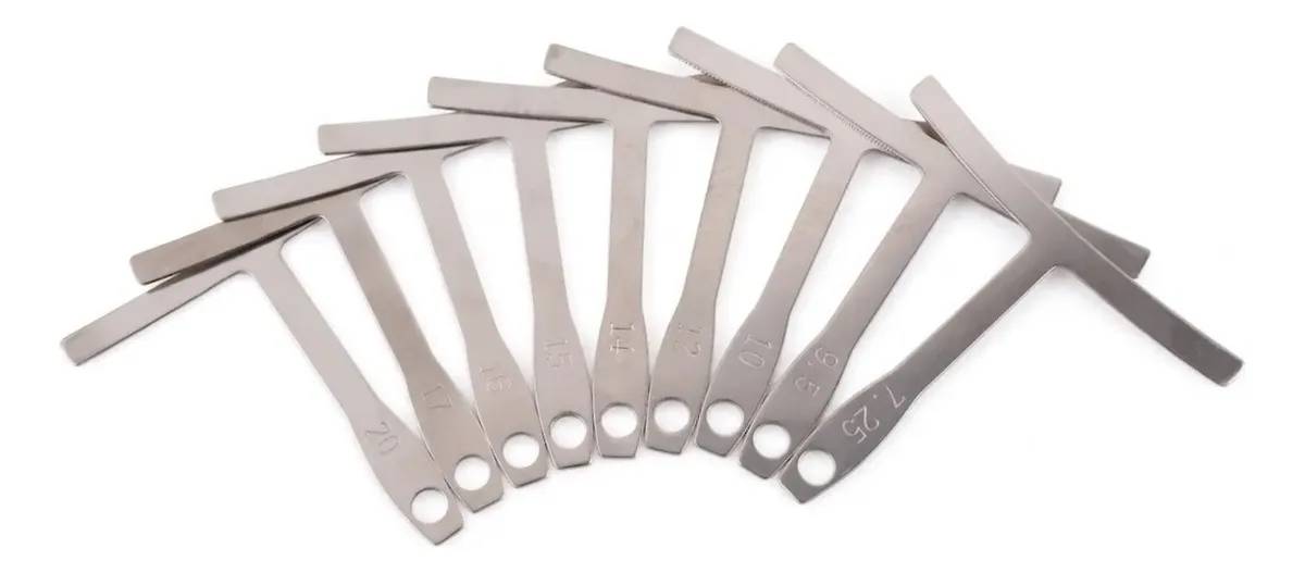 9 Chaves Regulagem Raio Escala Guitarra Luthier Gabarito Pro