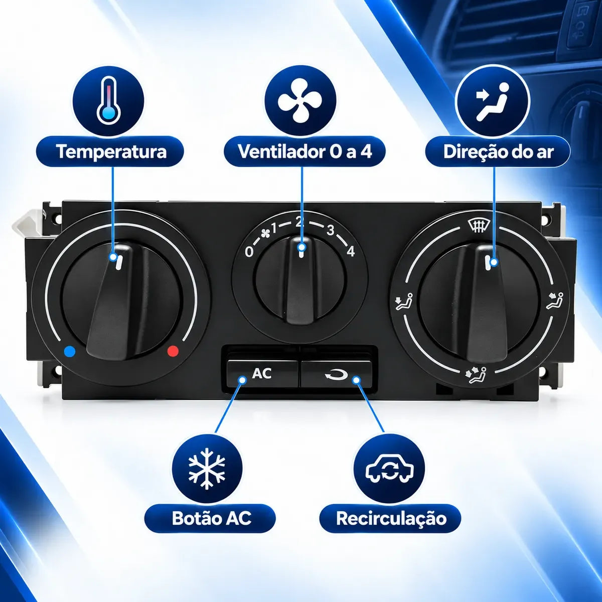 Comando Controle Ar Condicionado Vw Gol Parati Saveiro G3 G4