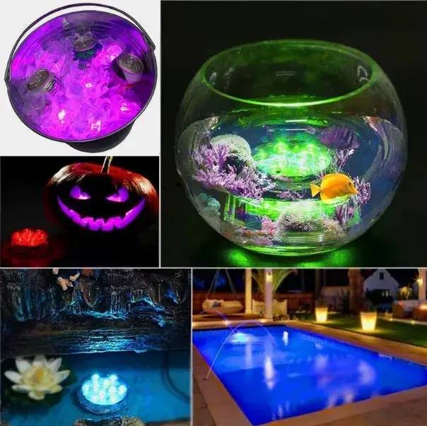 Kit 2 Luz Led Piscina Rgb Controle Remoto Pilha Ventosa