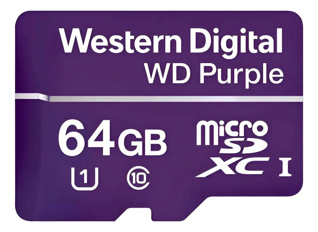 Cartão De Memória Wd Purple Micro Digital 64gb 32tbw