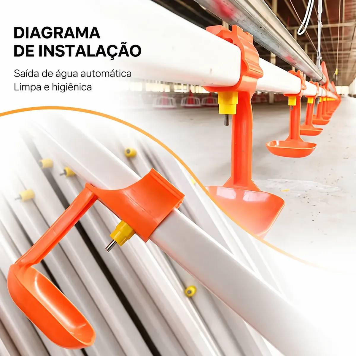 Kit 30 Bebedouro Automatico Aves Galinha Niple Amarelo