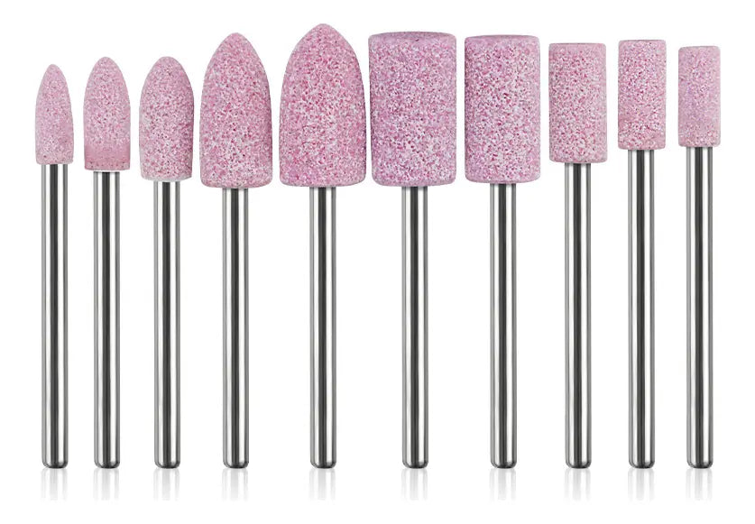 100 Pçs Ponta Montada Rebolo Abrasivo 3mm Rosa Para Retífica