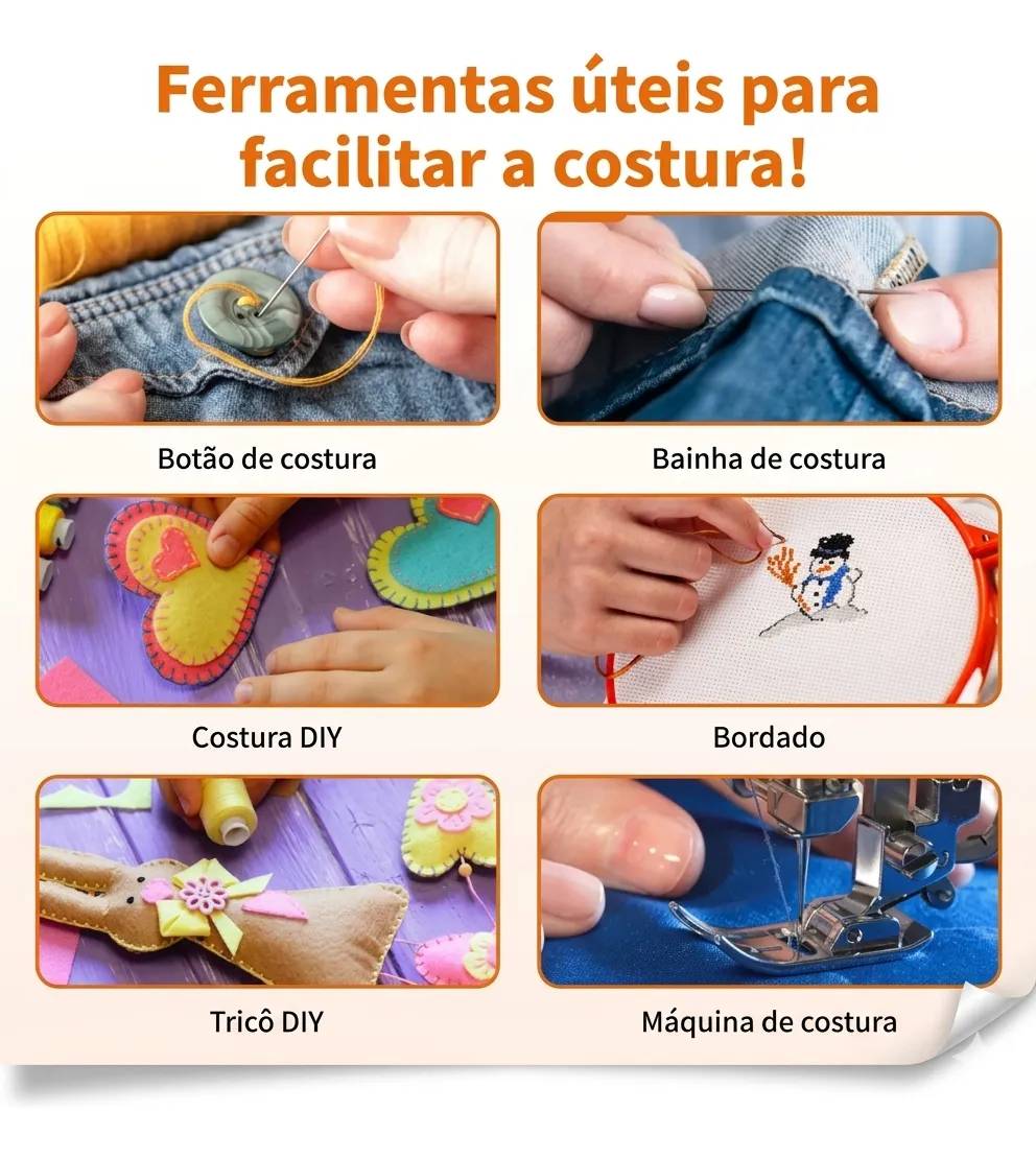 Kit De Costura Completo Com 96 Pcs Para Reparo E Estojo