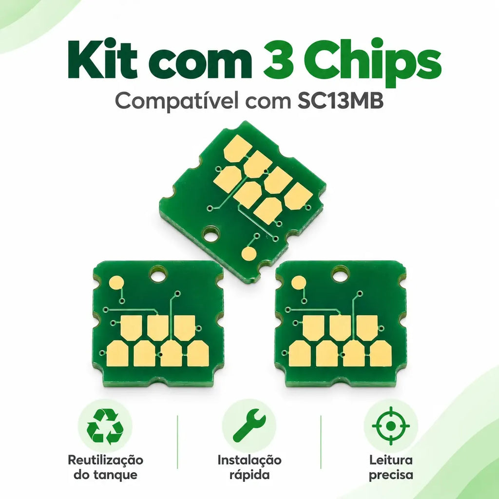 Kit 3 Chip P Caixa Manutenção Sc13mb F570 F571 T3170 T5170