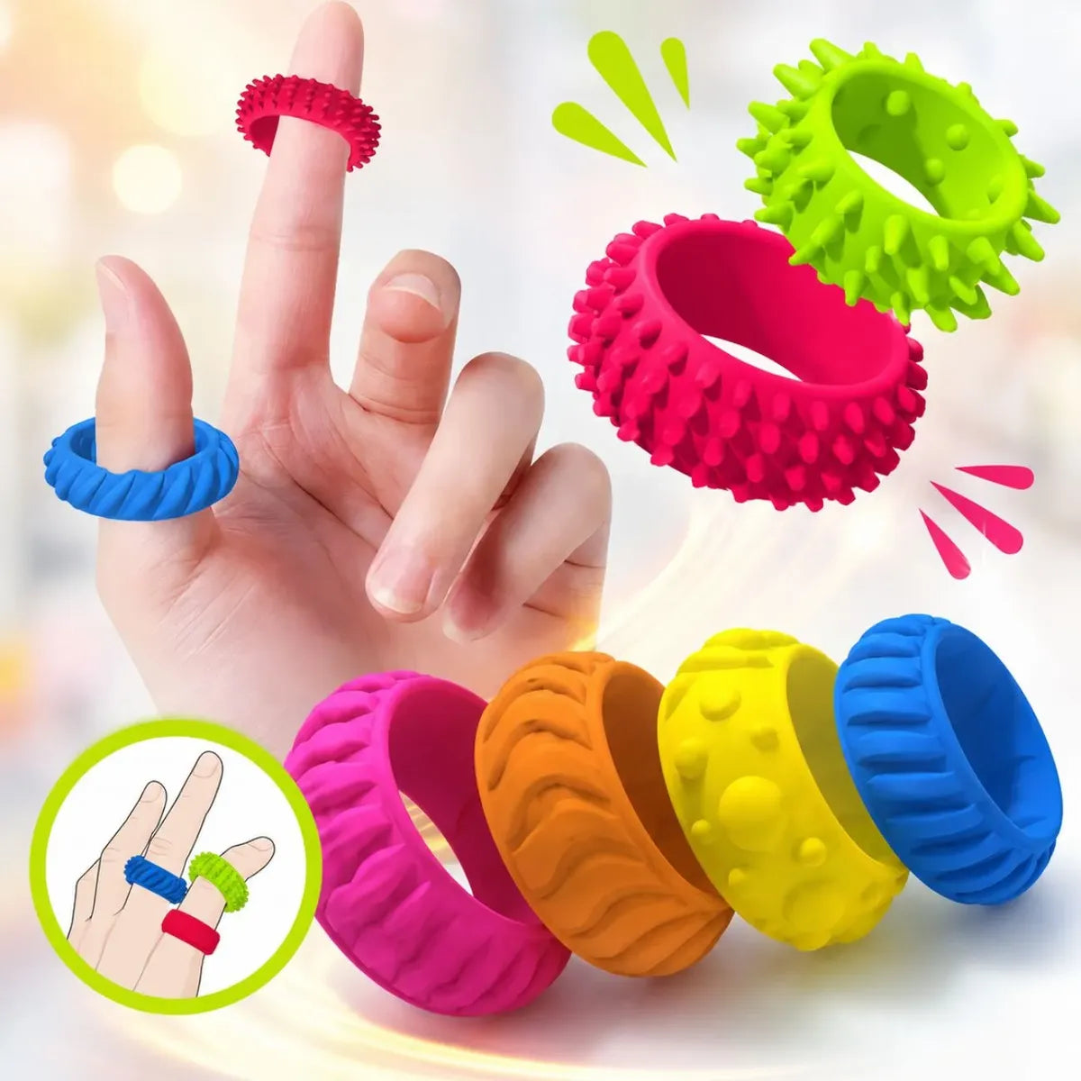 Anéis Sensoriais Fidget Toys Klt Para Crianças Com Autismo