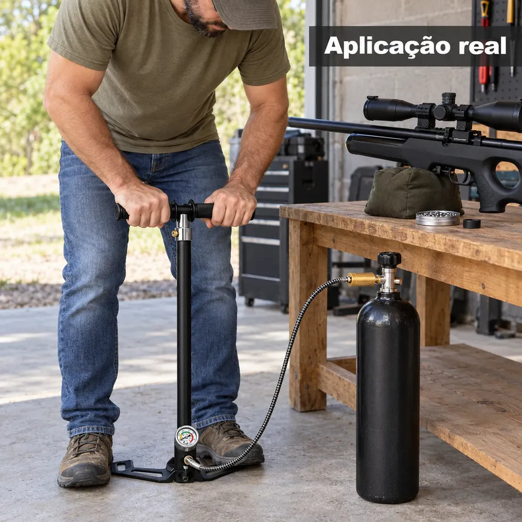 Bomba Manual Pcp 4 Estágios Alta Pressão 6000psi Portátil