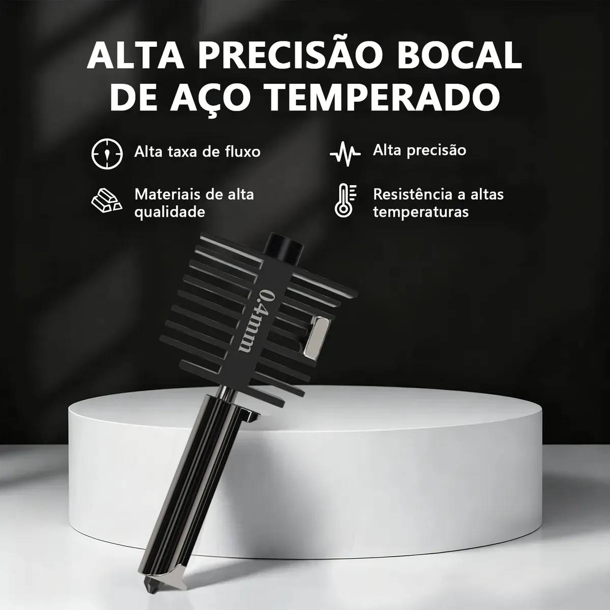 Hotend Com Bico Nozzle Aço Endurecido 0,4mm P/ A1 / A1 Mini