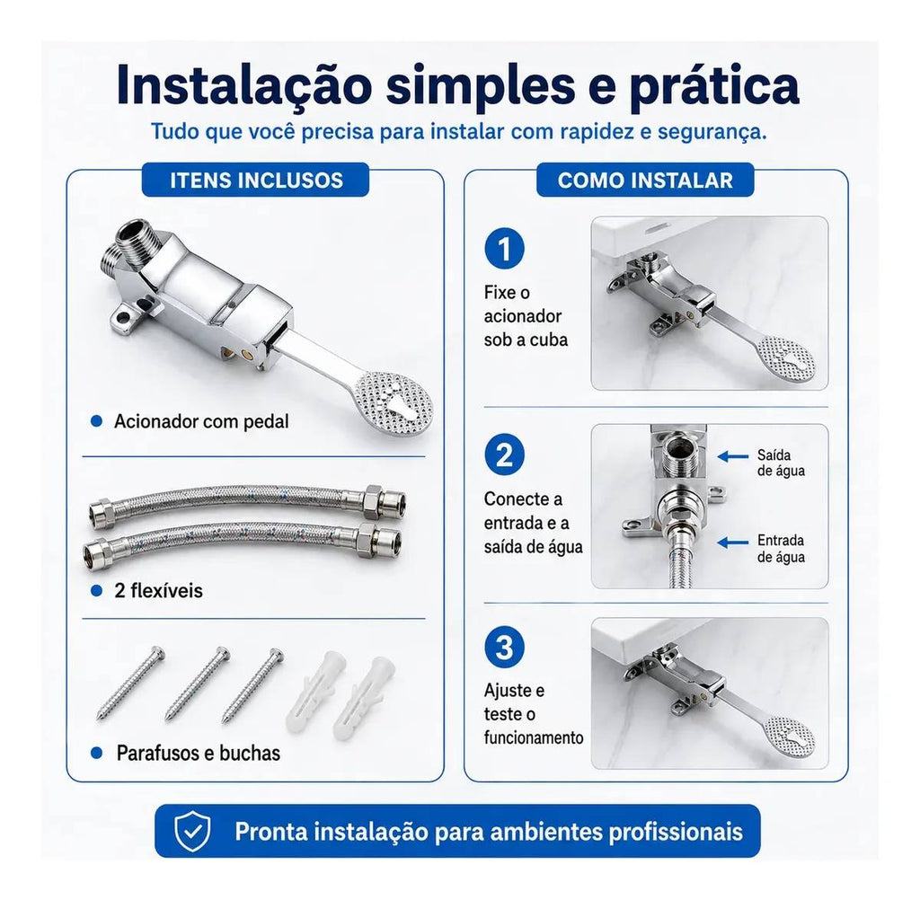 Pedal Mecânico Acionador Para Torneira Banheiro Clínica