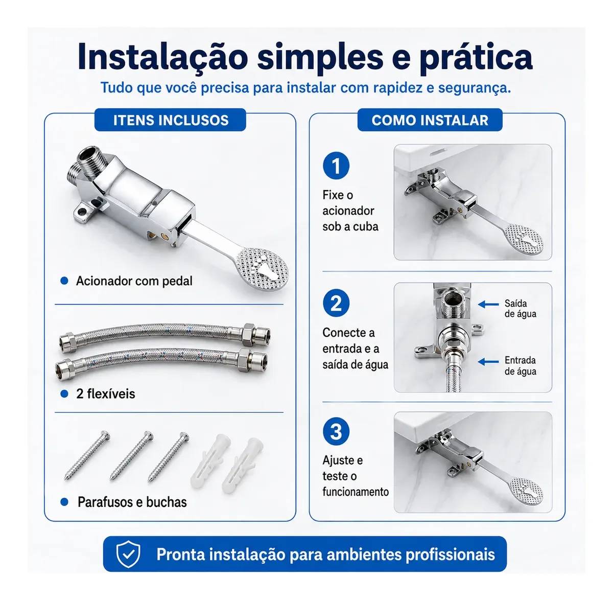Pedal Mecânico Acionador Para Torneira Banheiro Clínica
