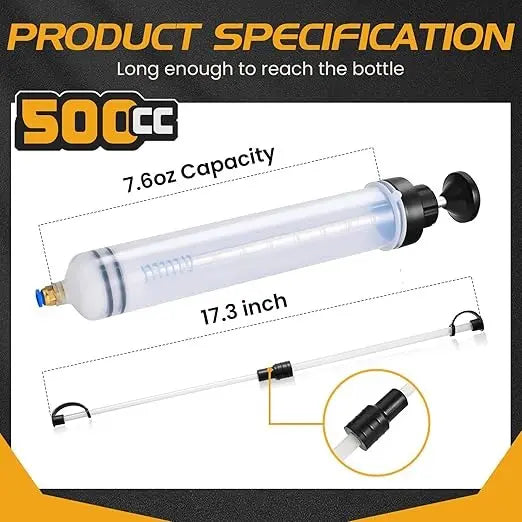 Seringa Enchimento Óleo Extrator De Fluido De Freio 500 Ml