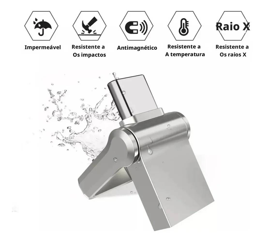 Unidade Flash Usb 2 Tb 3.0 2 Em 1 De Alta Velocidade