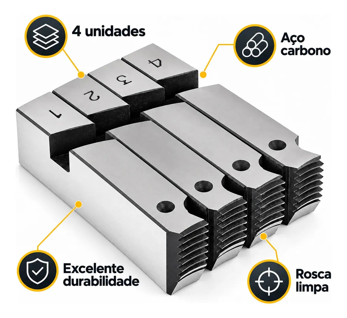 Jogo Cossinetes Rosqueadeira 212 A 4 Com 4 Unidades