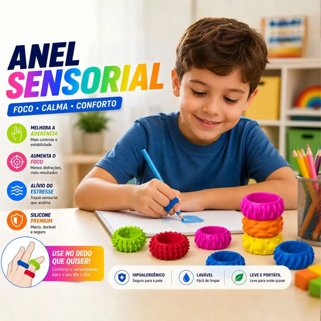 Anéis Sensoriais Fidget Toys Klt Para Crianças Com Autismo