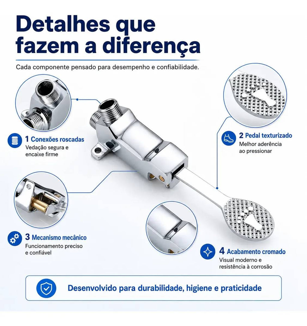 Pedal Mecânico Acionador Para Torneira Banheiro Clínica