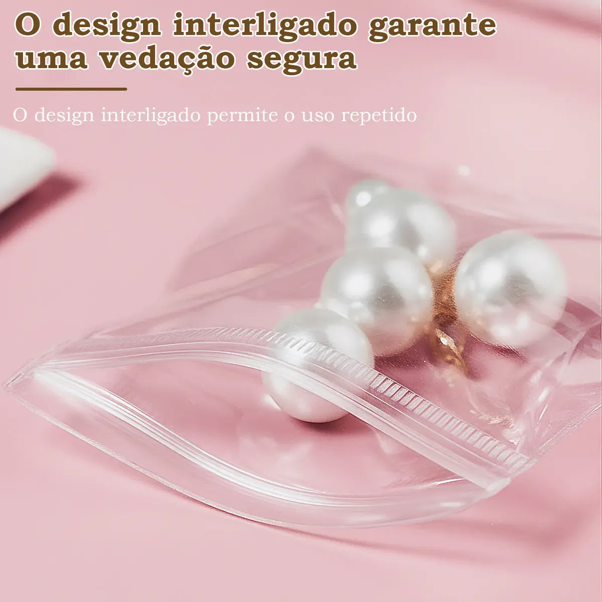 Saco Ziplock Para Jóias Em Pvc Transparente 11x11cm 100unid