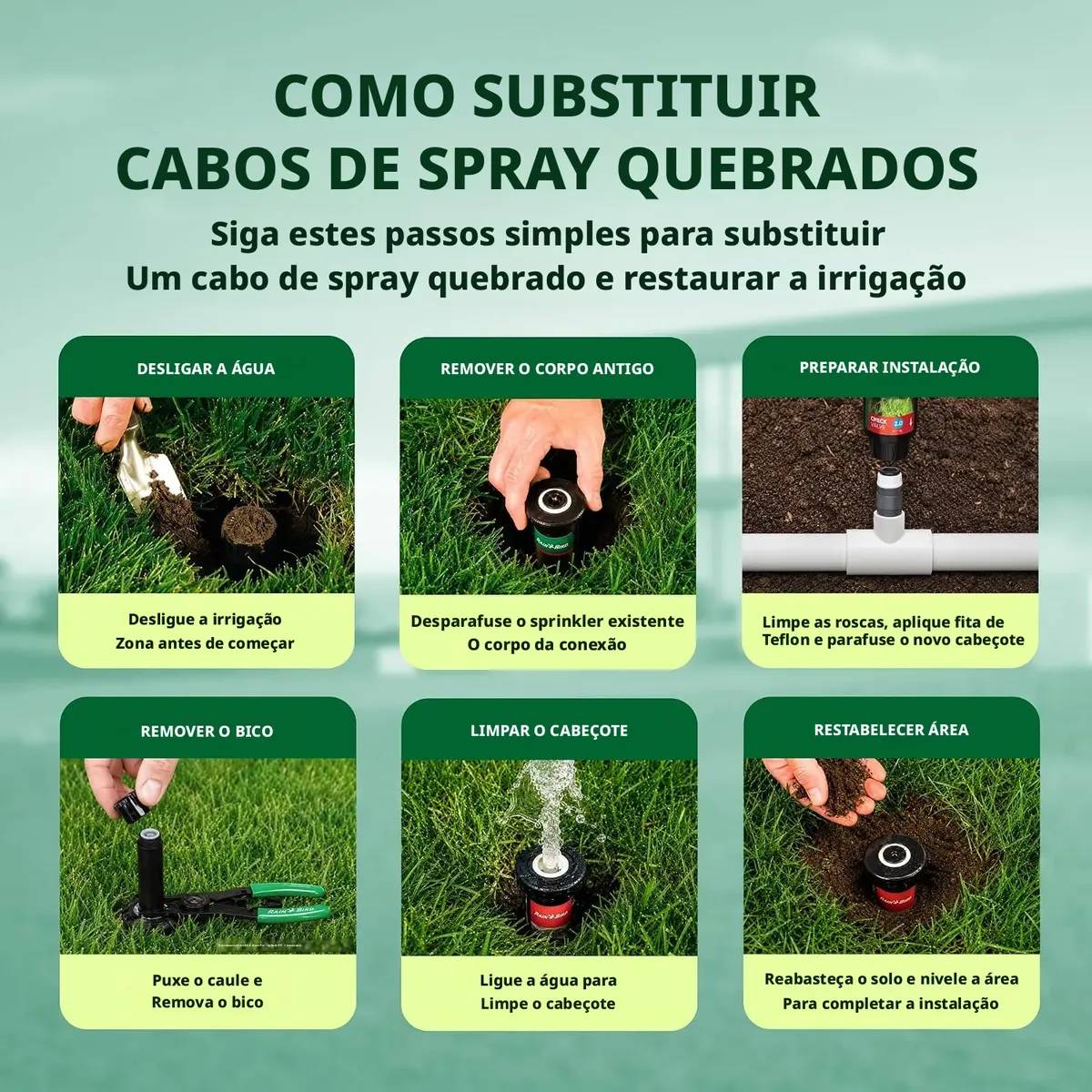 Aspersor Spray 1804 Rain Bird Bocal + Flexível + Bocal C/10