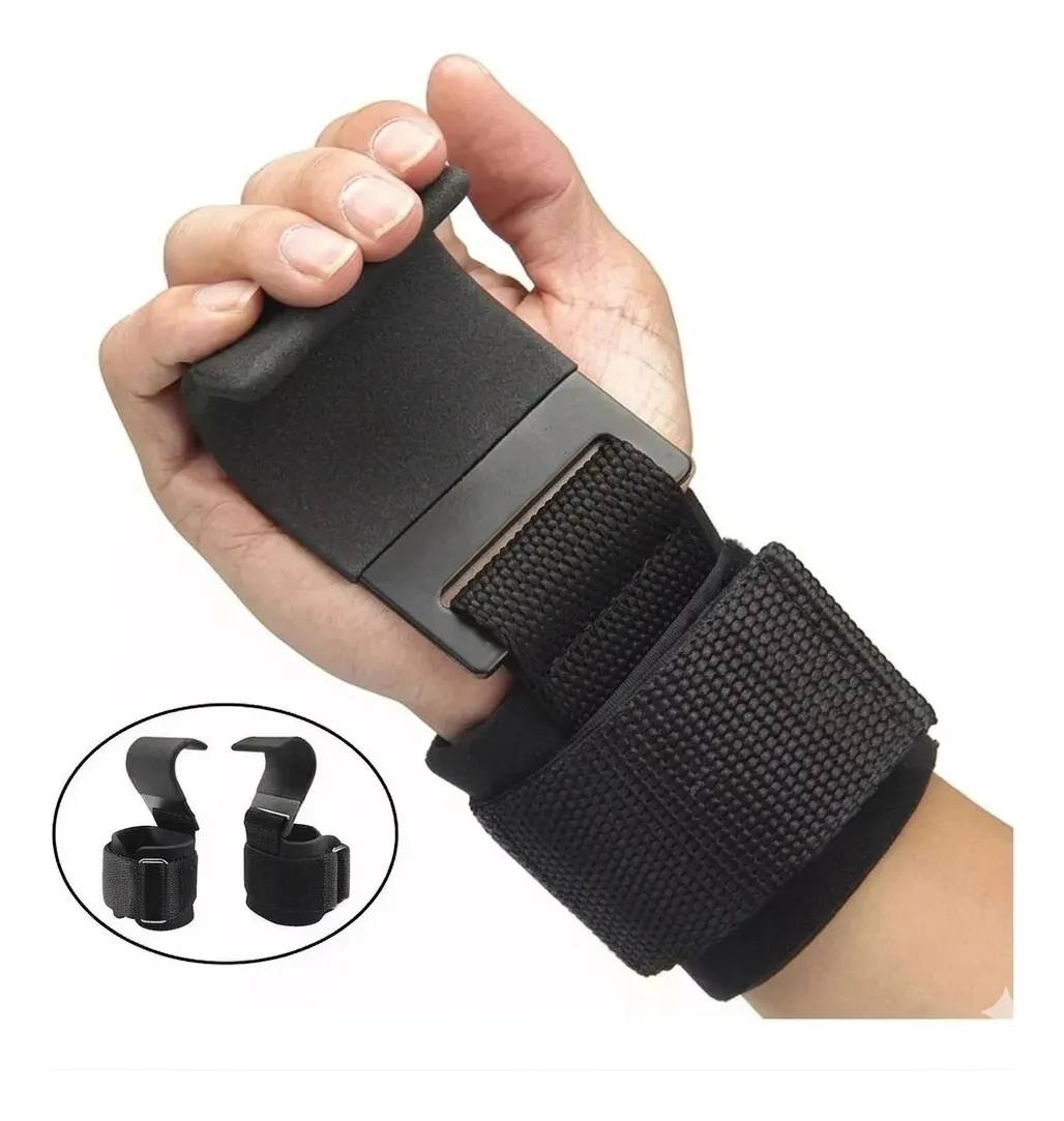 Strap Luva Gancho Treino Musculação Academia Crossfit Preto