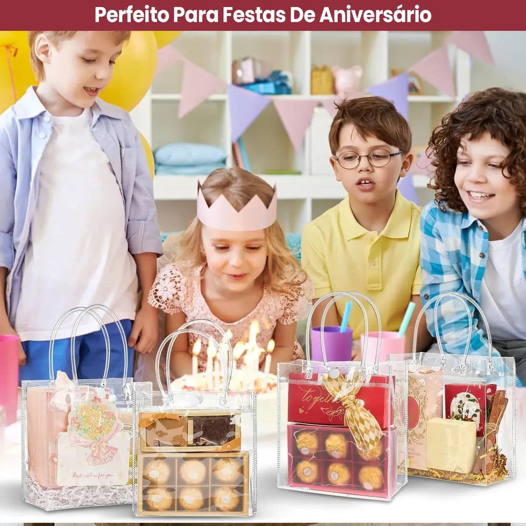 Kit 30 Unidades Reutilize Sacos De Presente Plástico Pvc