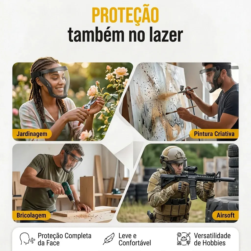 Mascara Para Proteçao Facial Visor Transparente