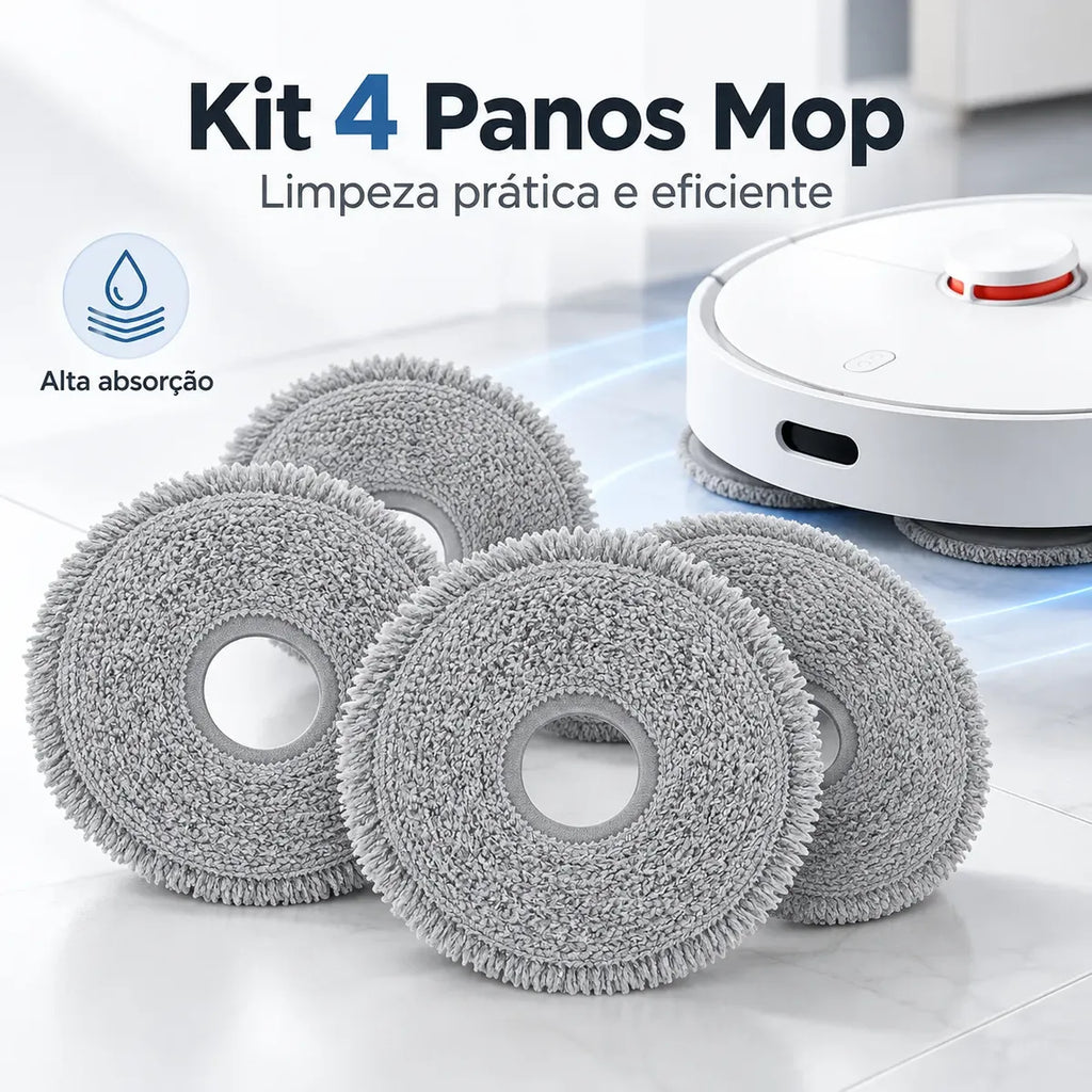 4 Panos Mop Para Robô Xiaomi S10+ S20+x10+ X20 Plus Pro Max