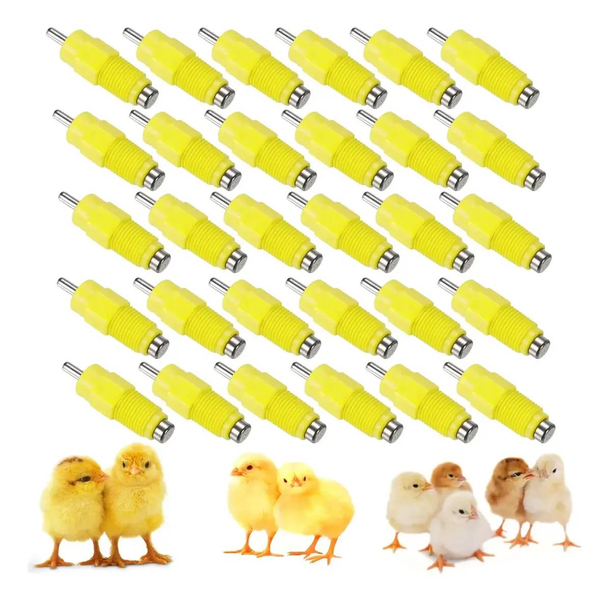 Kit 30 Bebedouro Automatico Aves Galinha Niple Amarelo