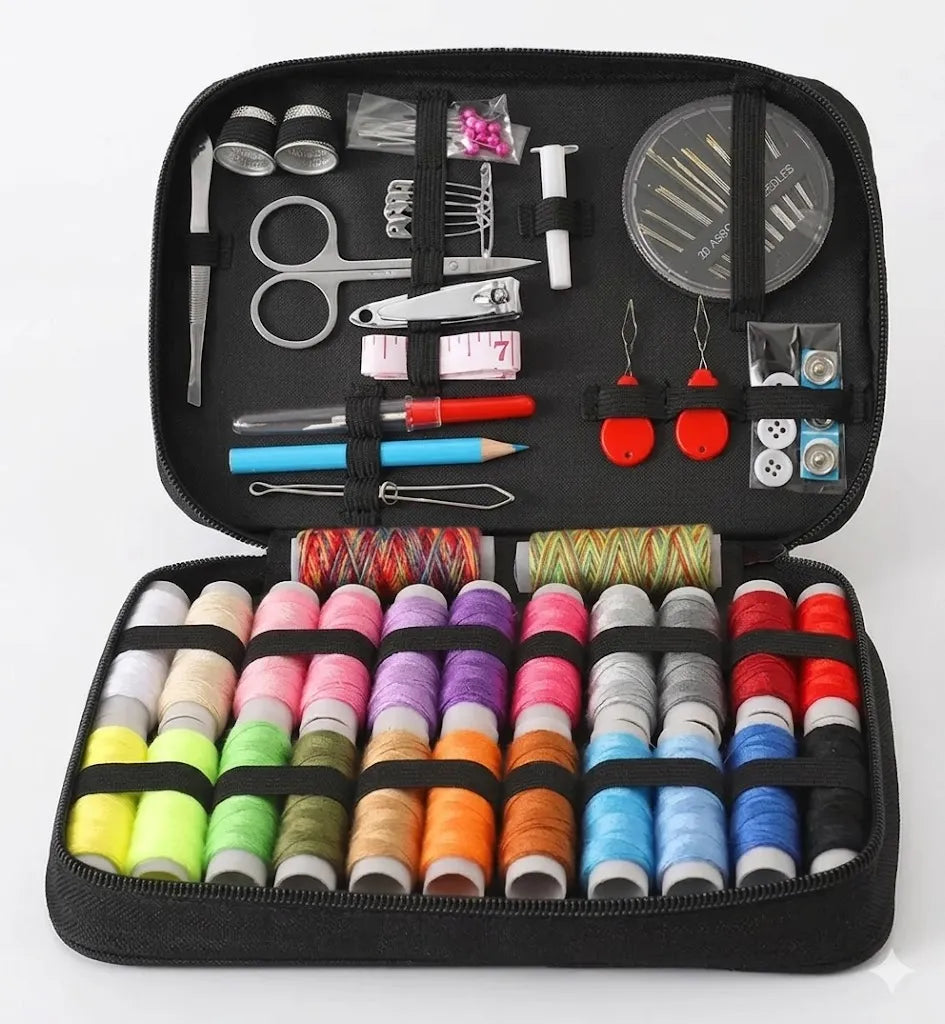 Kit De Costura Completo Com 96 Pcs Para Reparo E Estojo