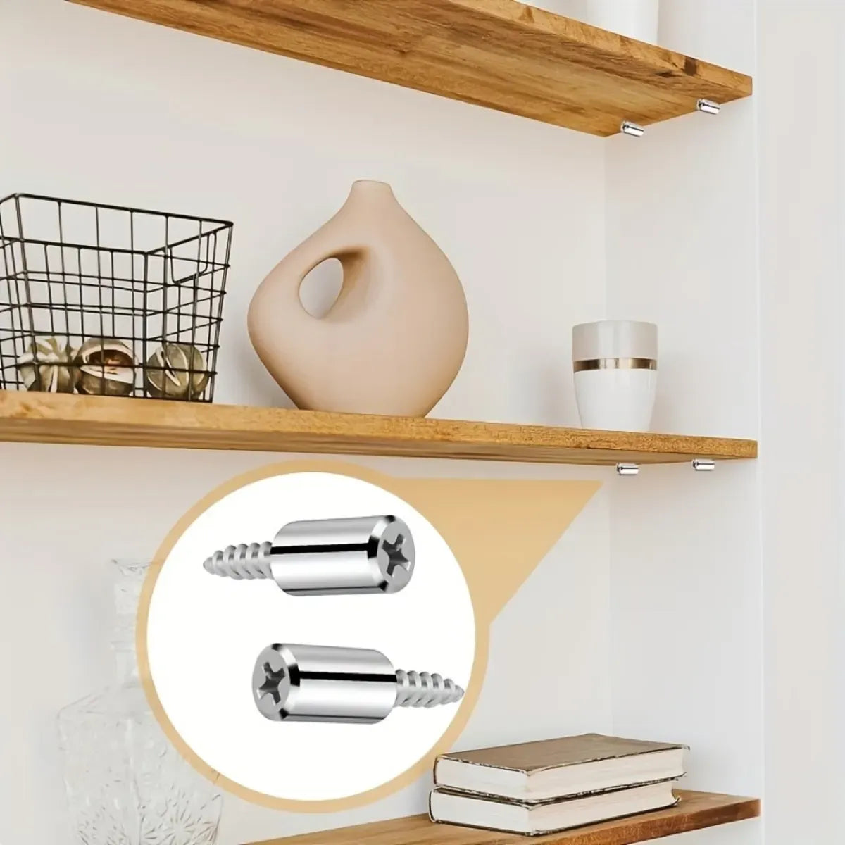 Kit 60un Parafusos Para Móveis Prateleiras Suporte Com Capa