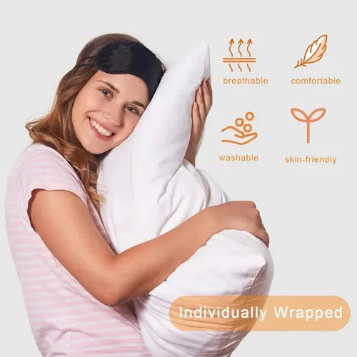Kit Com 10 Máscaras Para Dormir Tapa Olhos Atacado Cor Preto