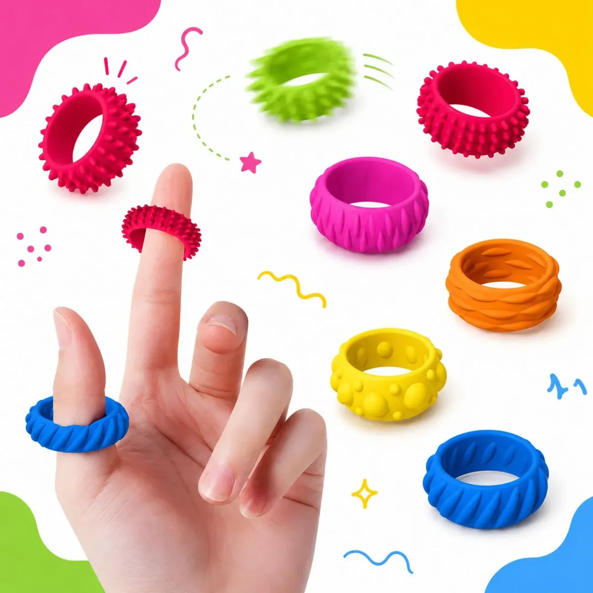Anéis Sensoriais Fidget Toys Klt Para Crianças Com Autismo