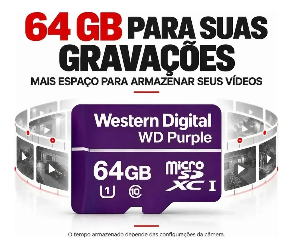 Cartão De Memória Wd Purple Micro Digital 64gb 32tbw