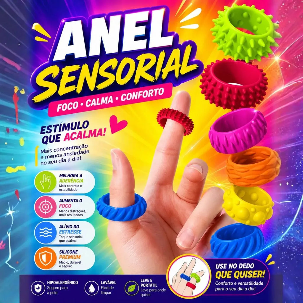 Anéis Sensoriais Fidget Toys Klt Para Crianças Com Autismo