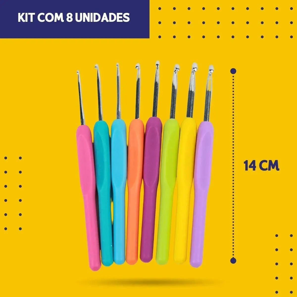 Kit Agulhas Barbante Pacote Com 8 Unidades Colorido