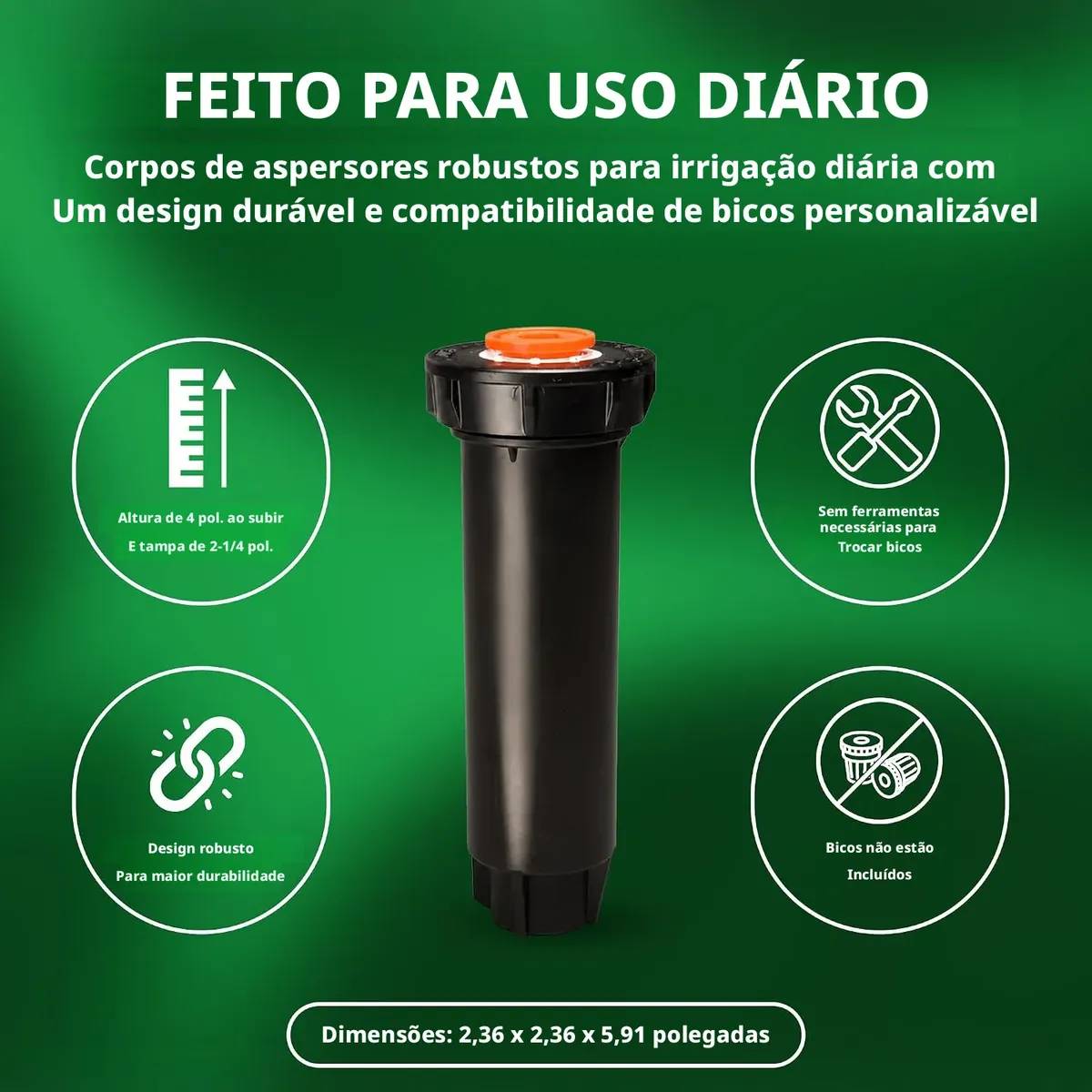 Aspersor Spray 1804 Rain Bird Bocal + Flexível + Bocal C/10
