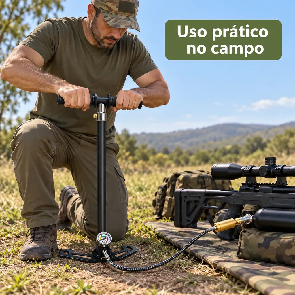 Bomba Manual Pcp 4 Estágios Alta Pressão 6000psi Portátil